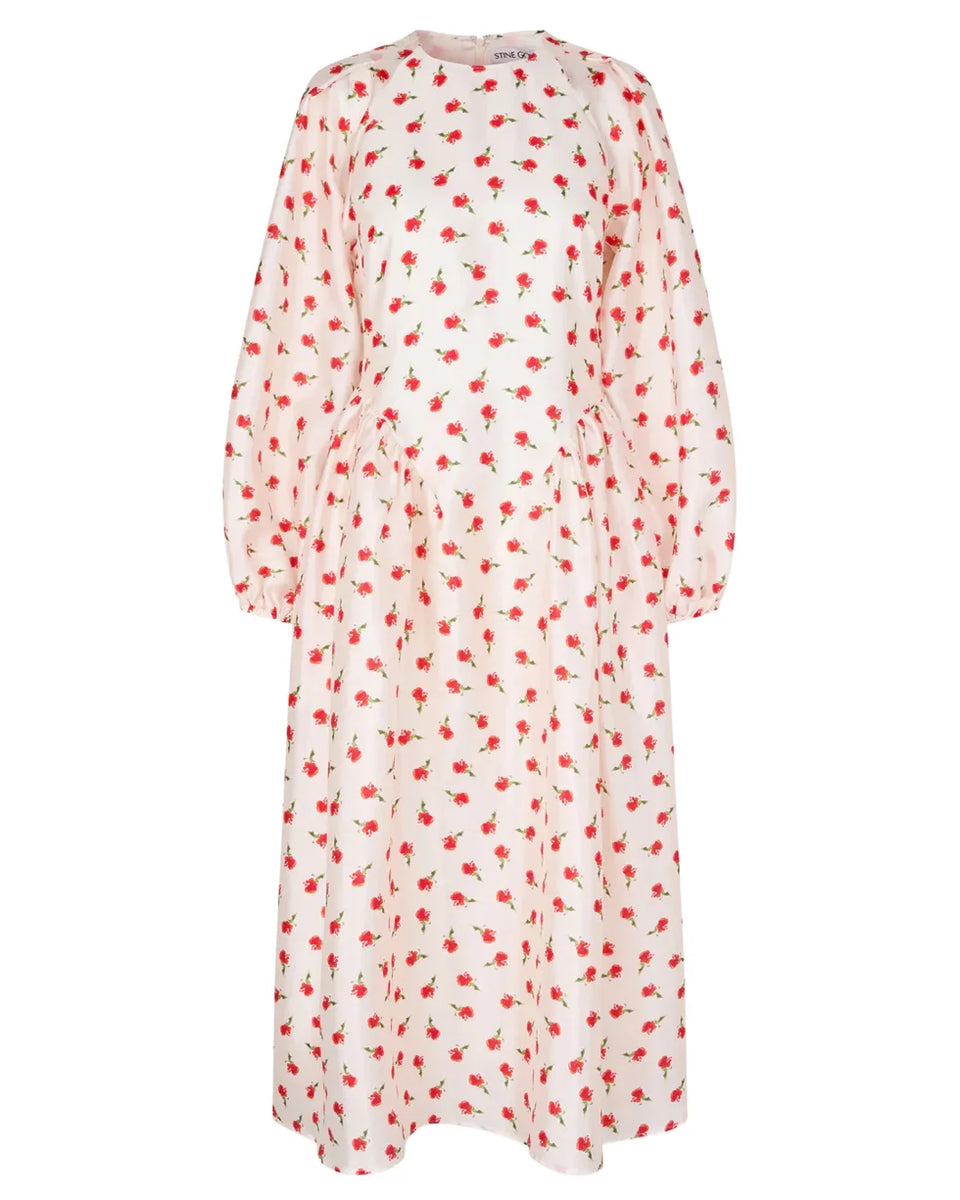 stine goya long sleeve dress Stine Goya Pullover Long Sleeve Midi Dress Flowers Under The Sun