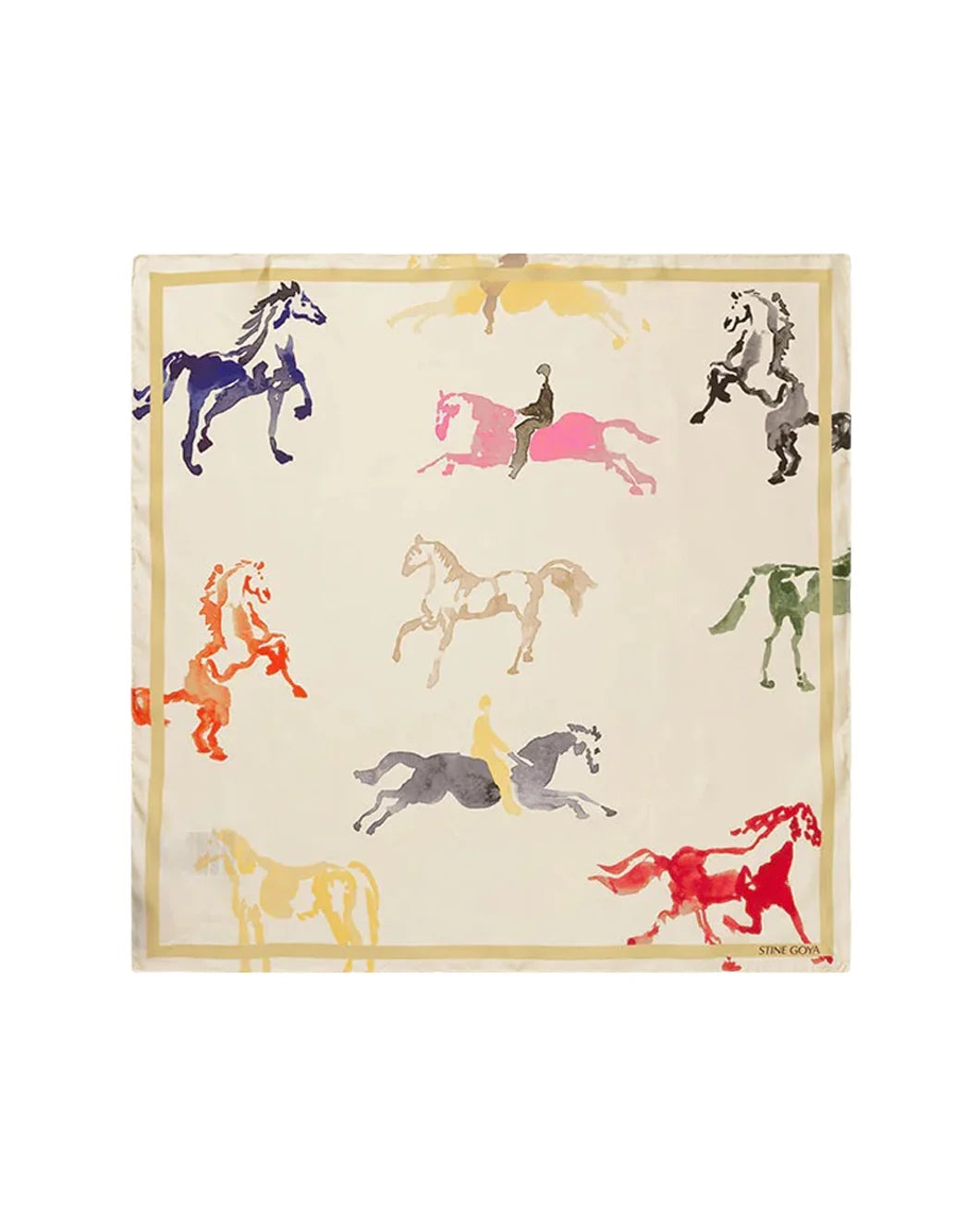 STINE GOYA silk scarf horses isolated