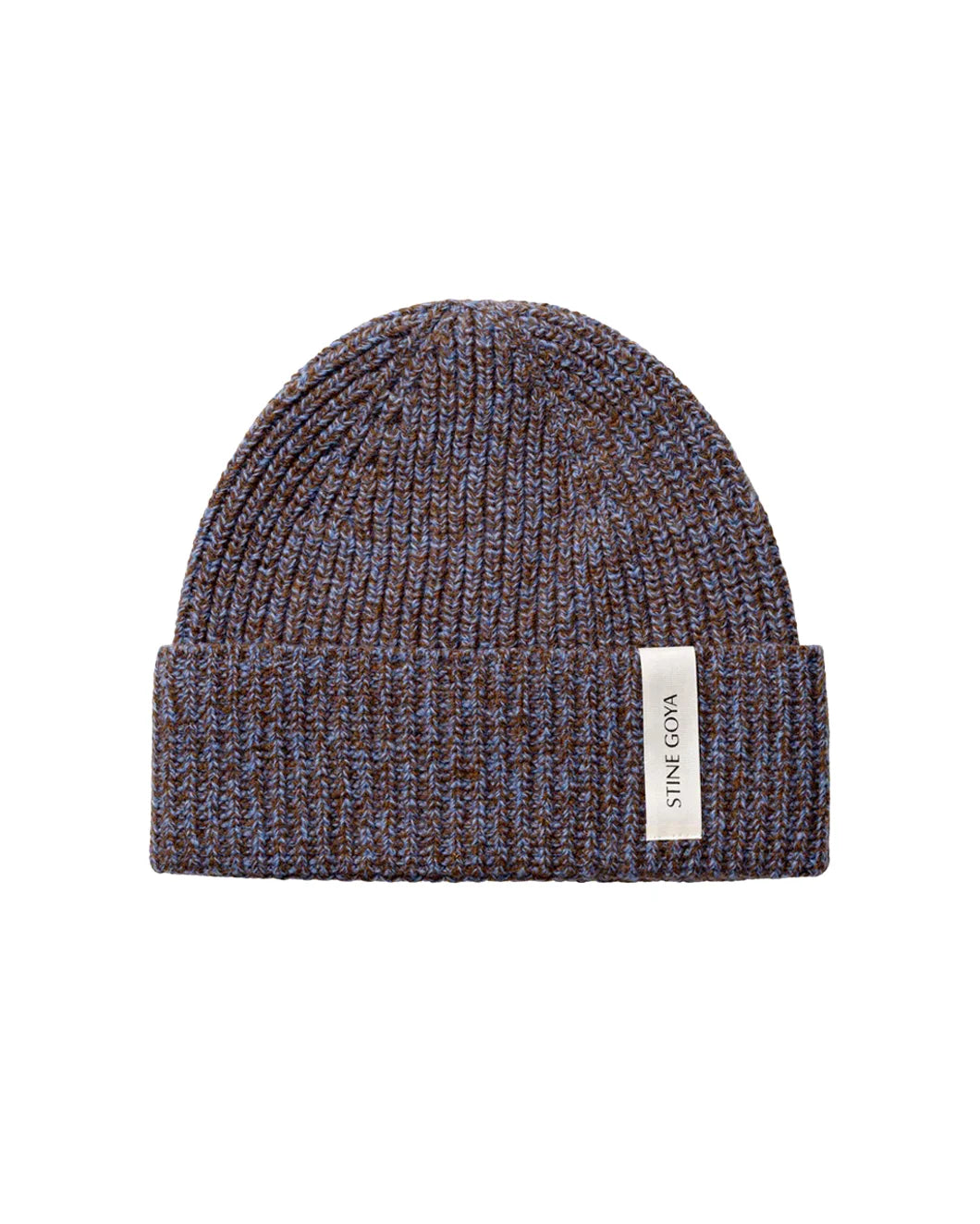 STINE GOYA wool beanie blue front isolated