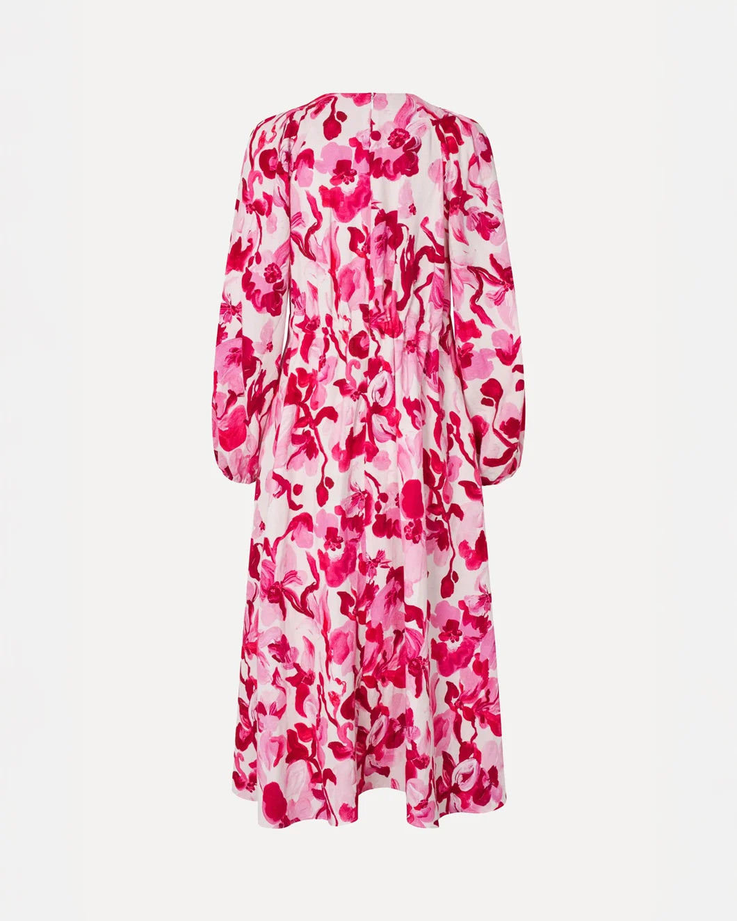 stine goya double buckle raglan midi dress brushstroke magnolia back