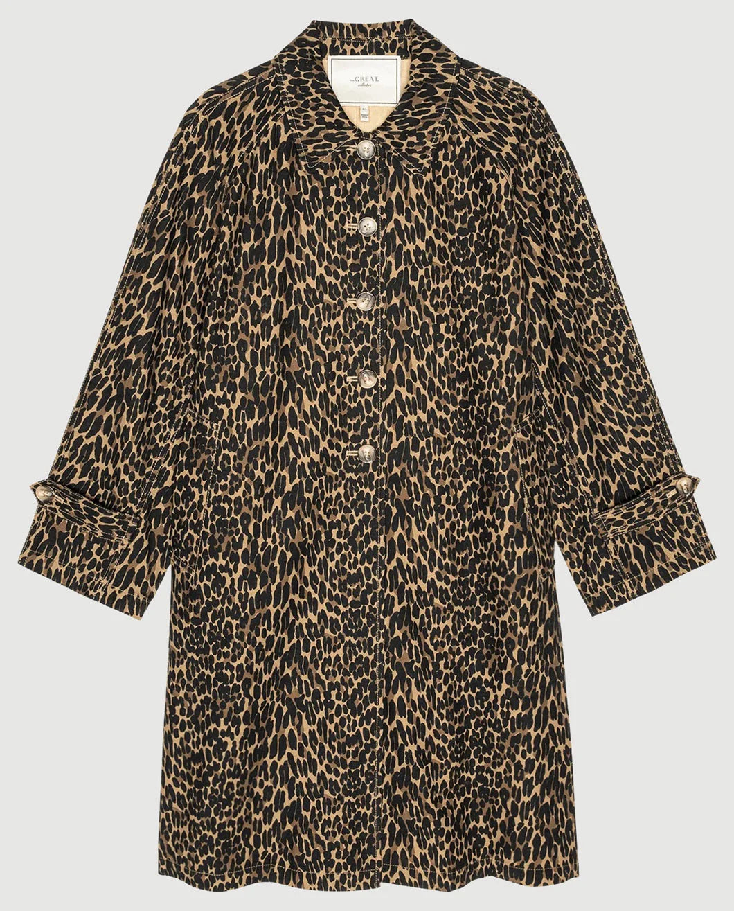 THE GREAT The trench coat dark leopard isolated