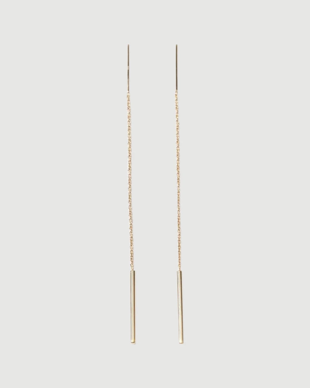 THEIR louise threader earrings gold isolated