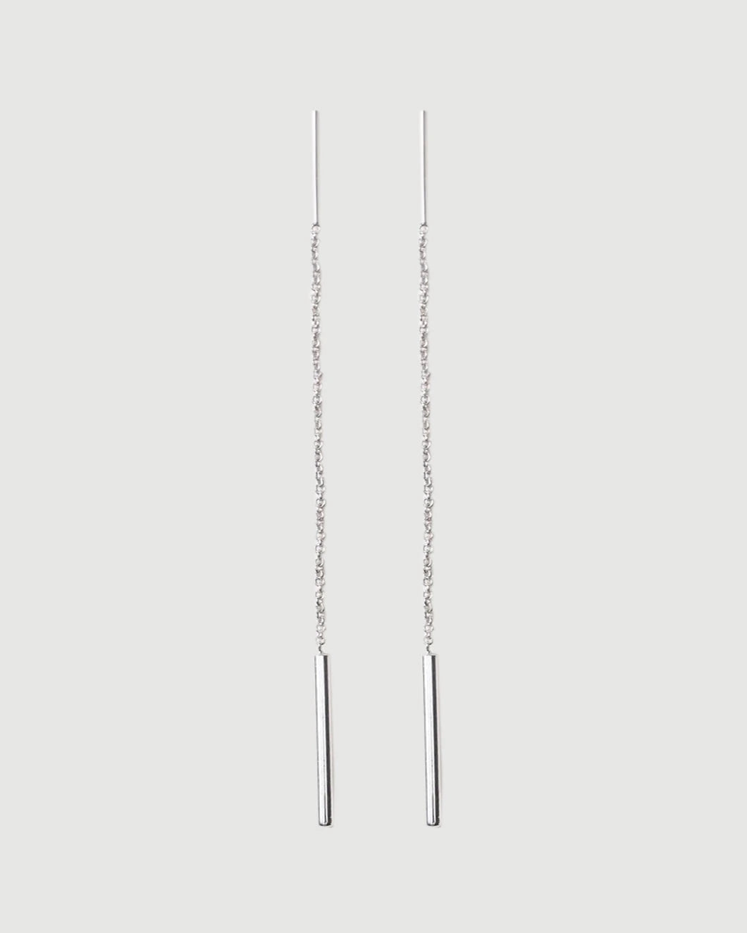 THEIR louise threader earring silver front isolated