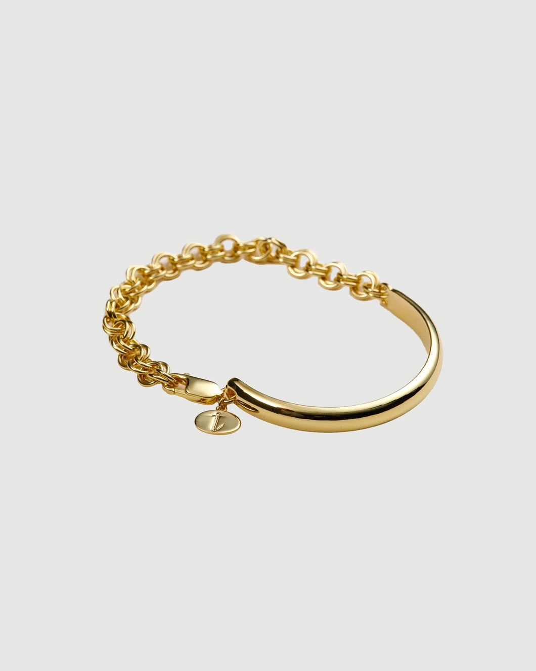 THEIR noah solid link bracelet gold isolated
