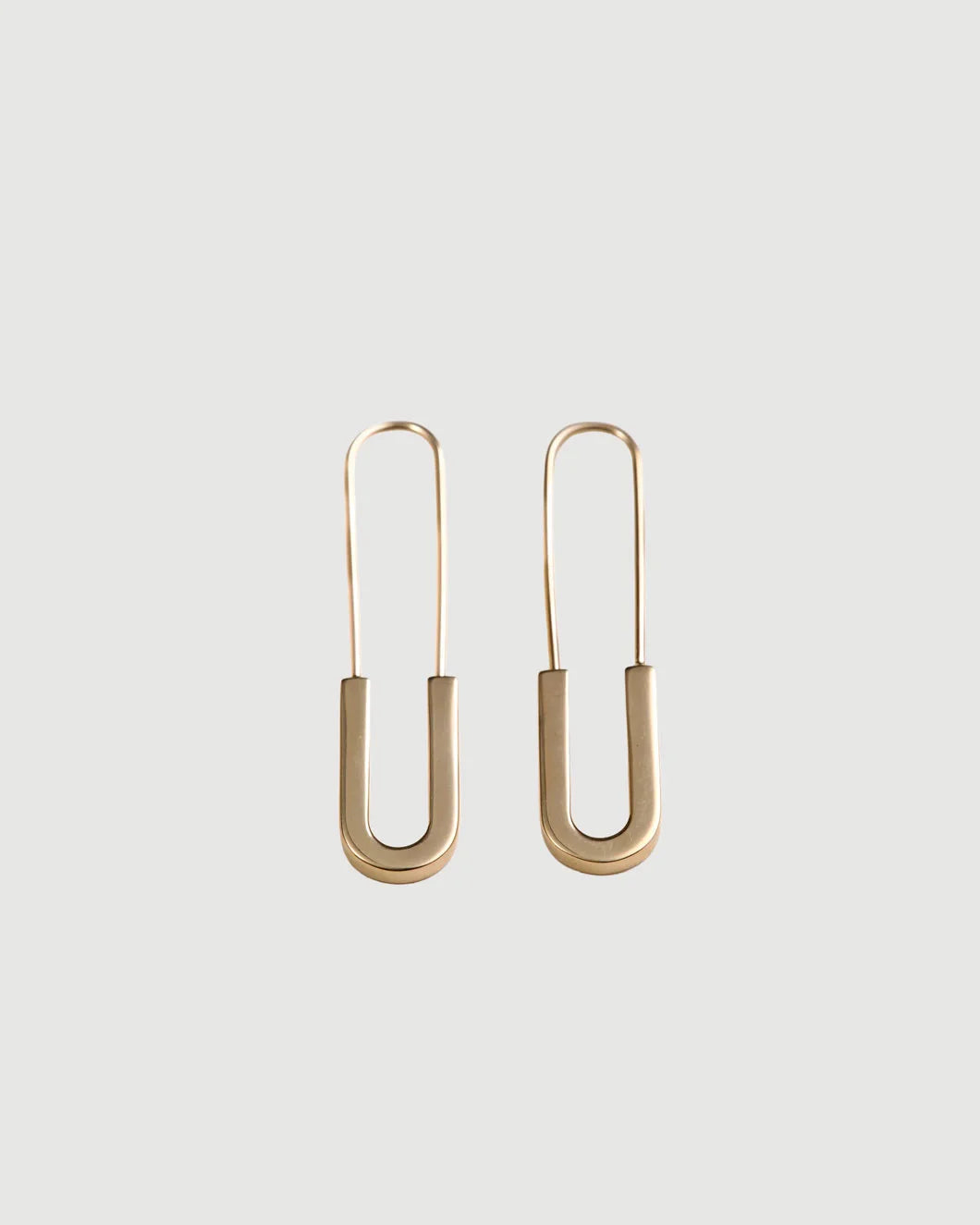 THEIR Theo Paper Clip Earrings gold isolated