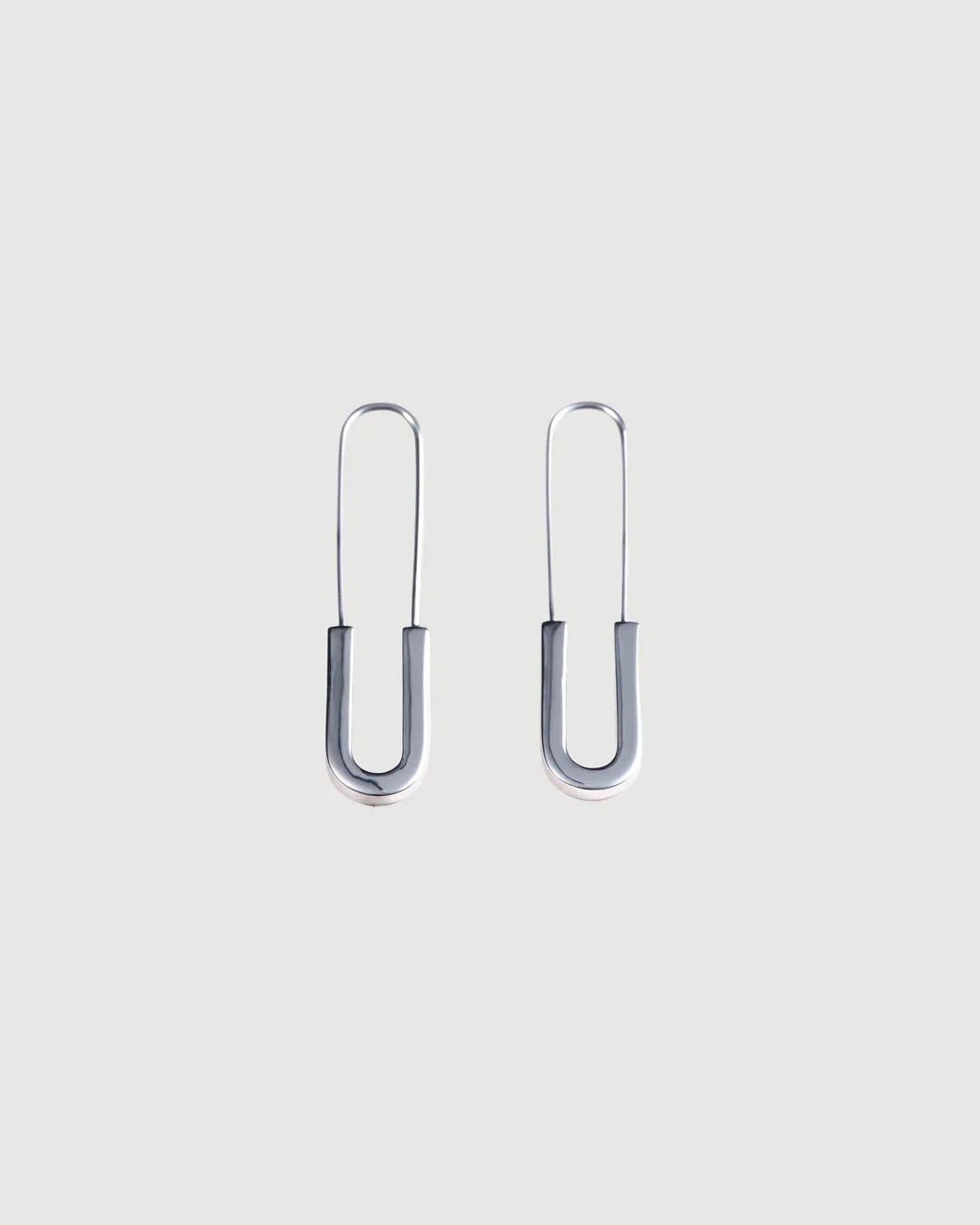 THEIR Theo Paper Clip Earrings  silver isolated