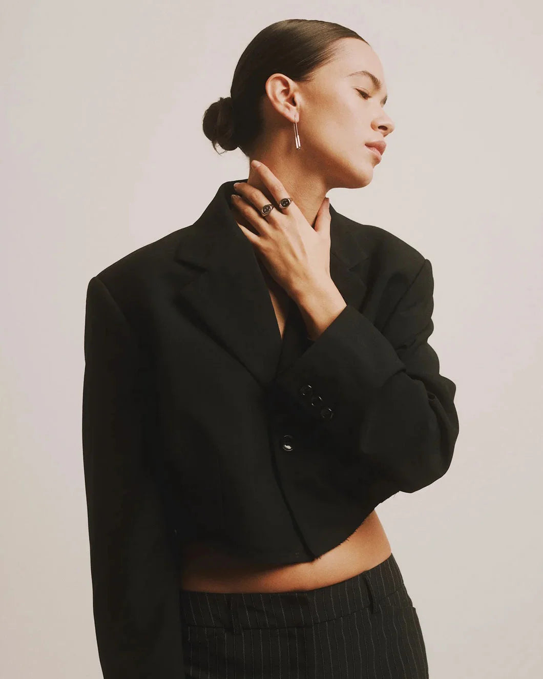 THEIR Theo Paper Clip Earrings  silver on figure side