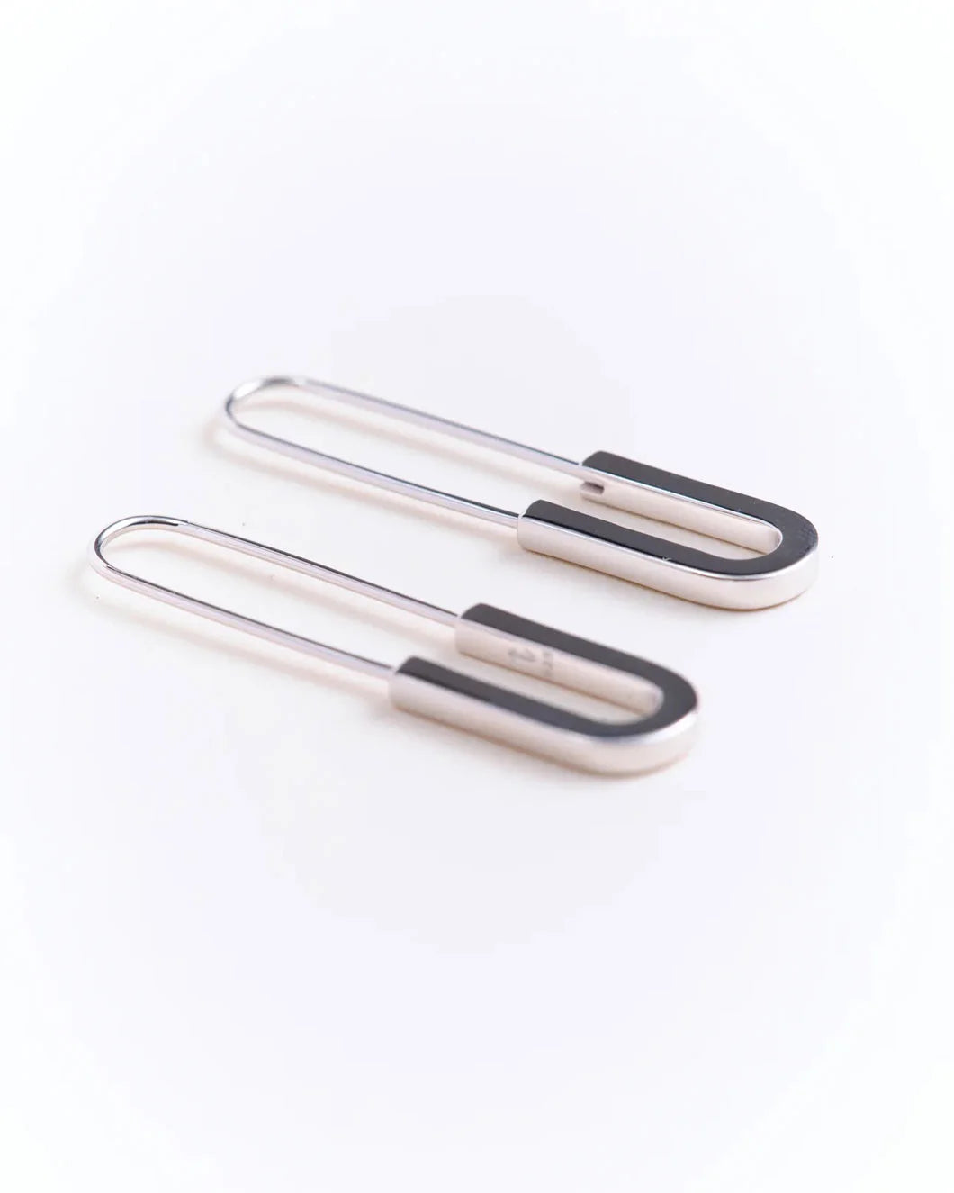 THEIR Theo Paper Clip Earrings  silver side