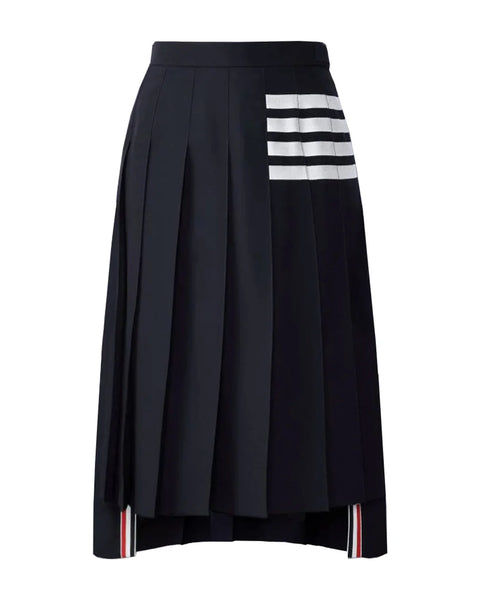 Thom Browne Below Knee Dropped Back Pleated Skirt | SHOWROOM