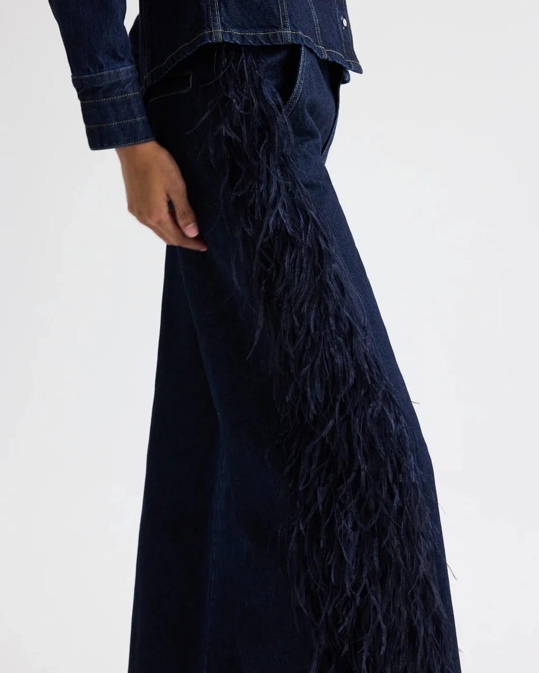 TWP mott st jean feathers dark wash on figure side