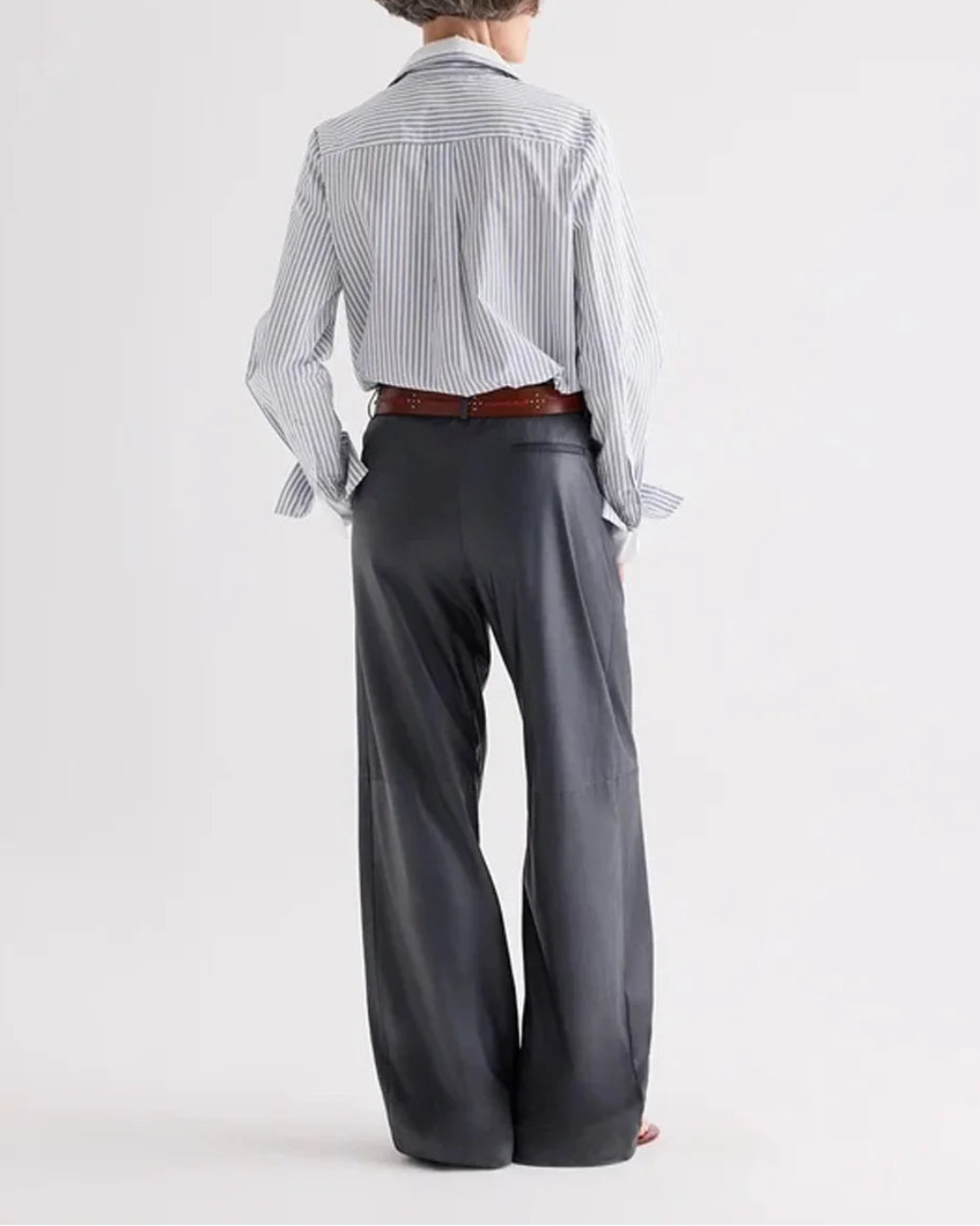 TWP Double Layer Boyfriend Shirt on figure back