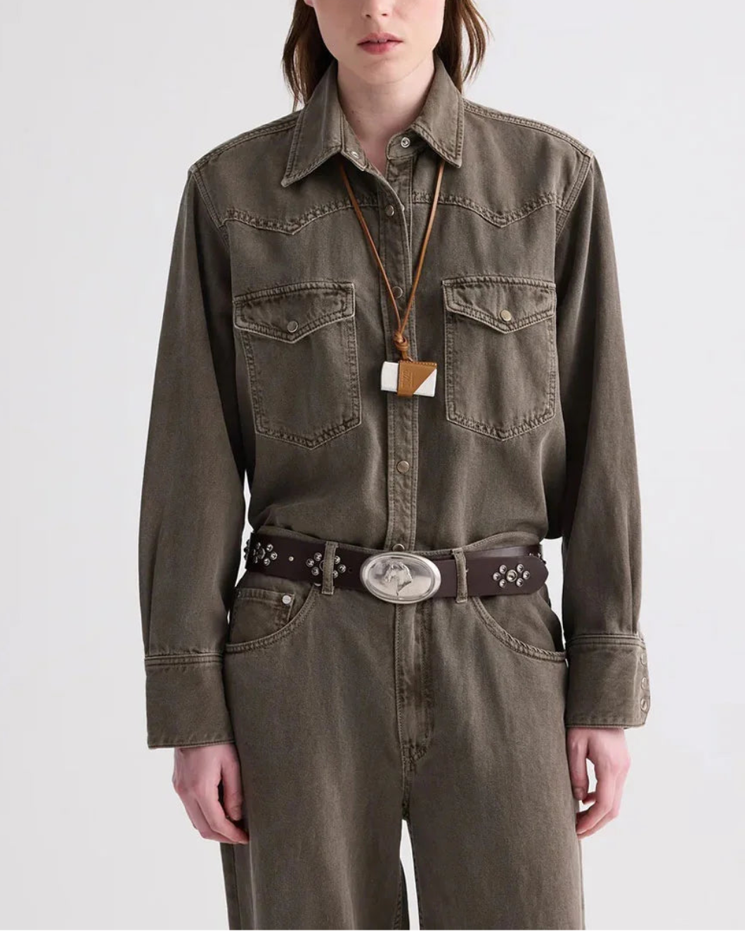 TWP Yellowstone Shirt on figure front 1