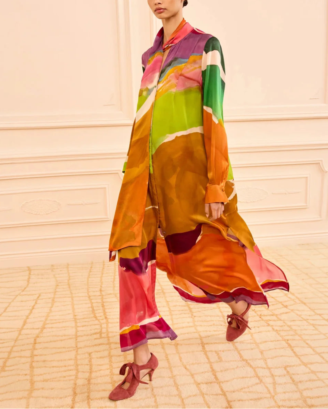 ULLA JOHNSON Critique Silk Dress Nature Abhors A Vacuum on figure side