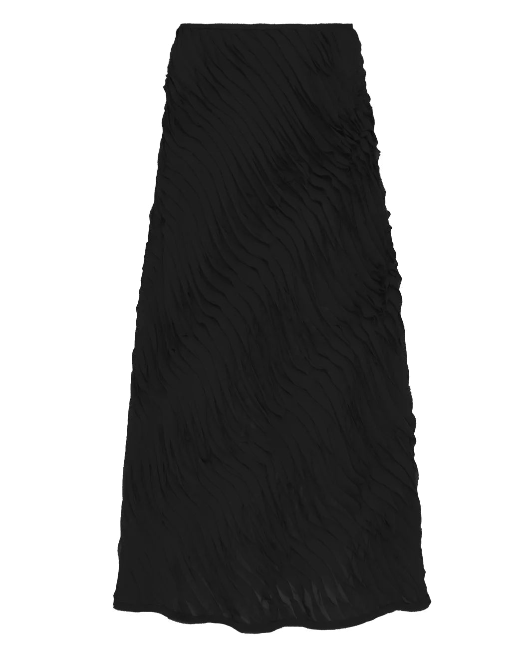 ULLA JOHNSON amiko midi skirt black front isolated