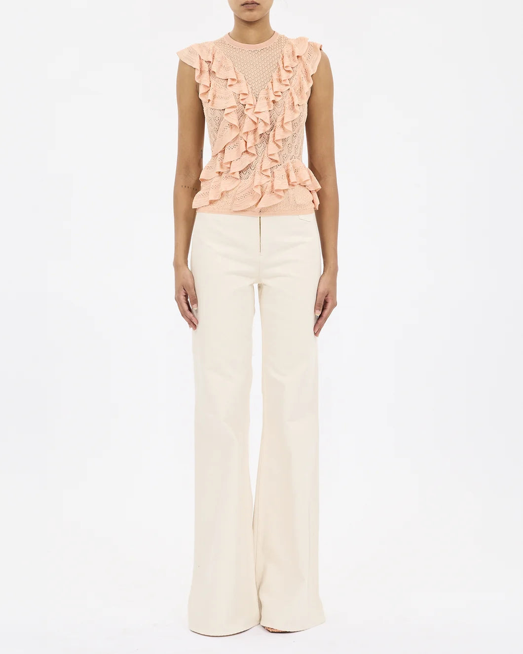 ULLA JOHNSON angelica knit top peony on figure front