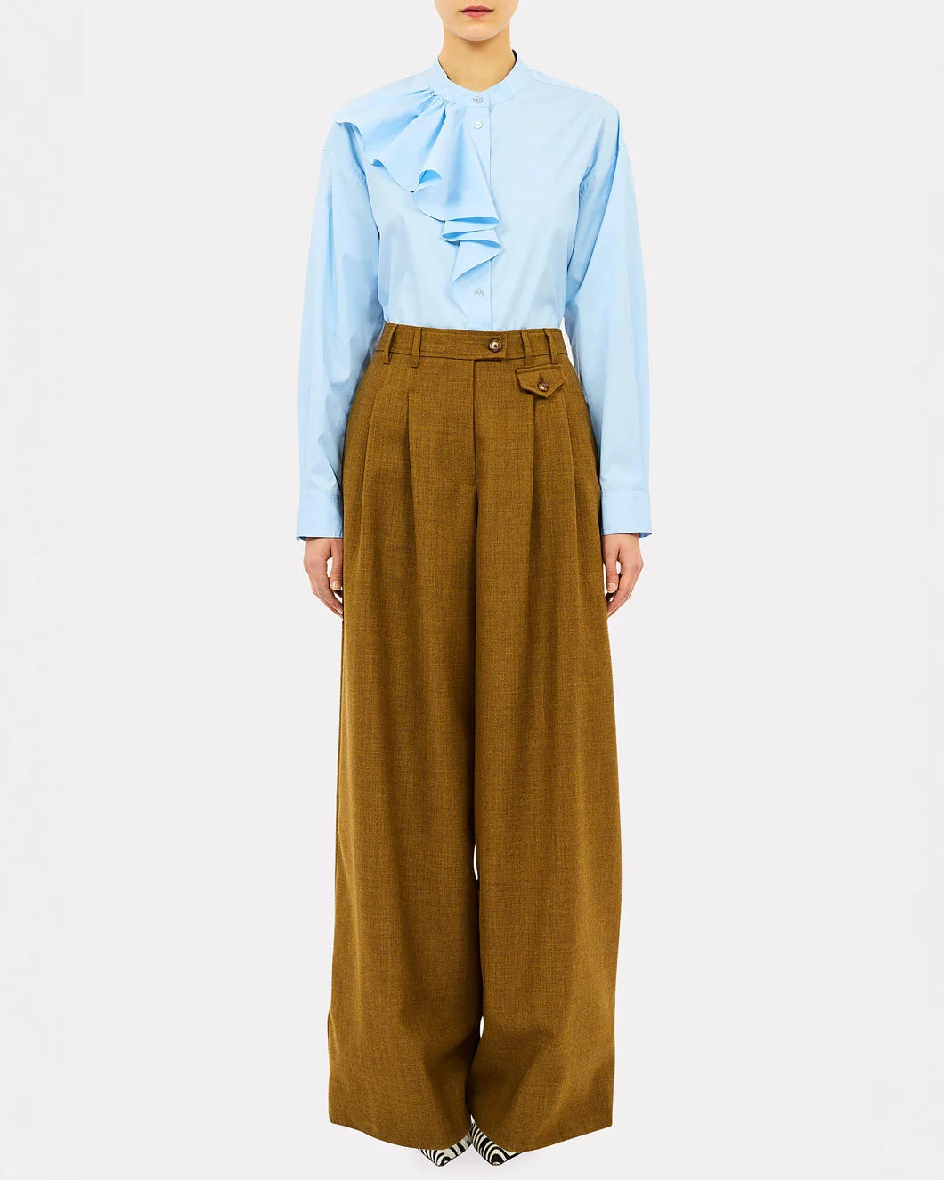 ULLA JOHNSON Thea ruffle blouse on figure front