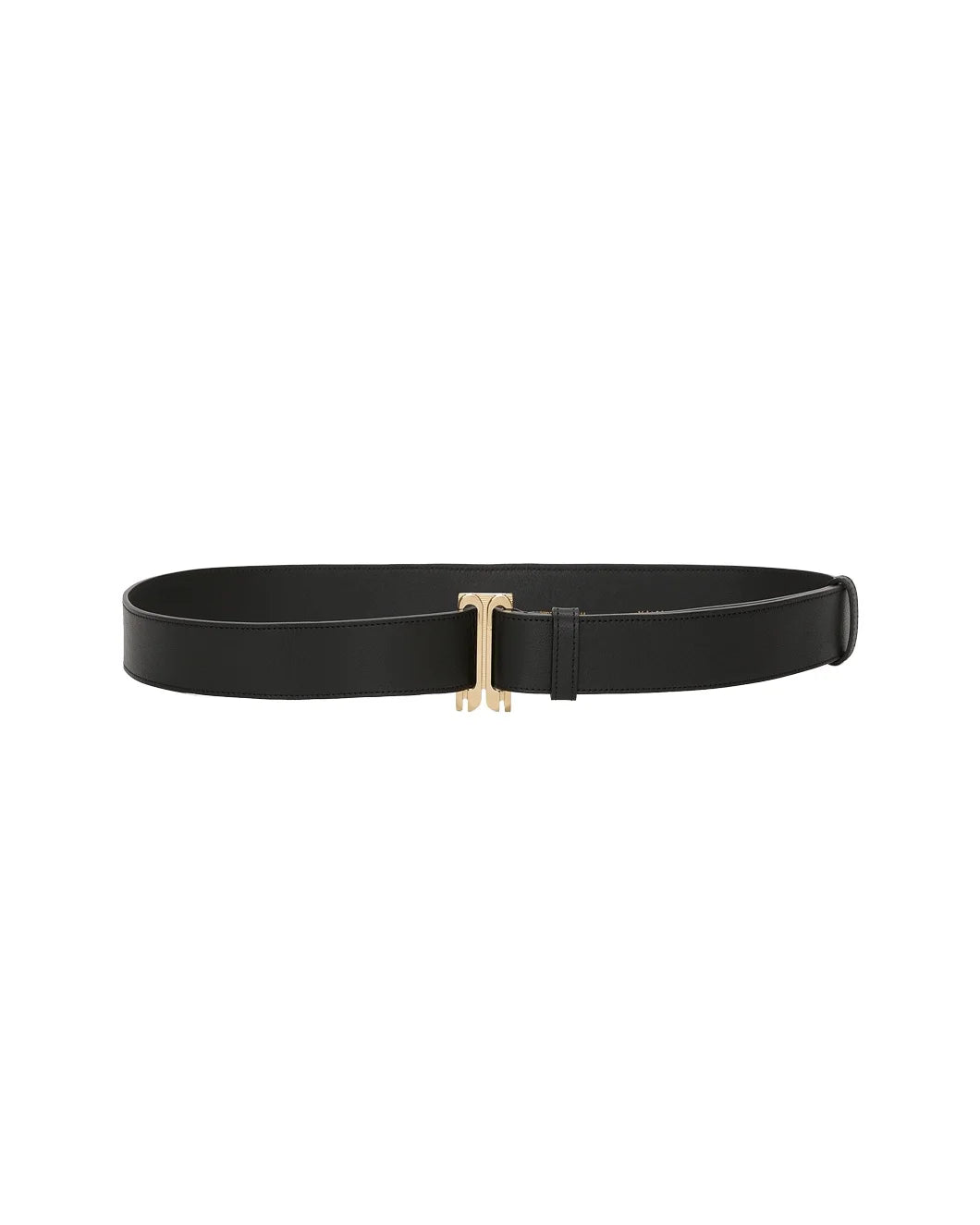 VICTORIA BECKHAM Dorian Tuxedo Belt In Black Soft Leather isolated