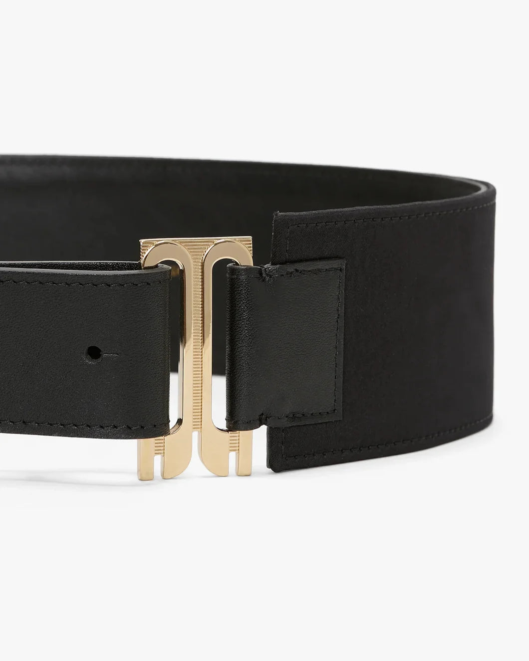 VICTORIA BECKHAM wide dorian tuxedo belt black front detail