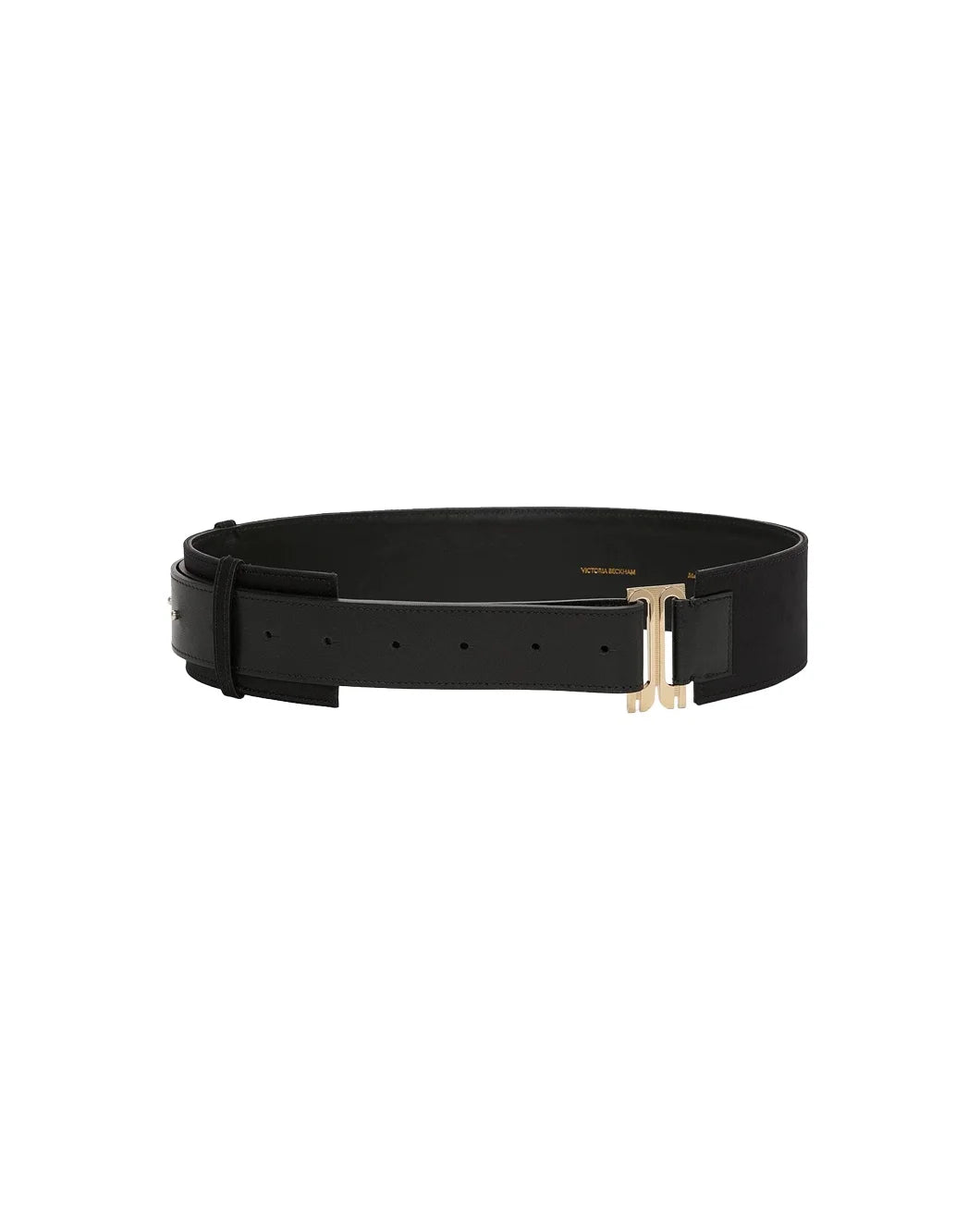 VICTORIA BECKHAM wide dorian tuxedo belt black front isolated