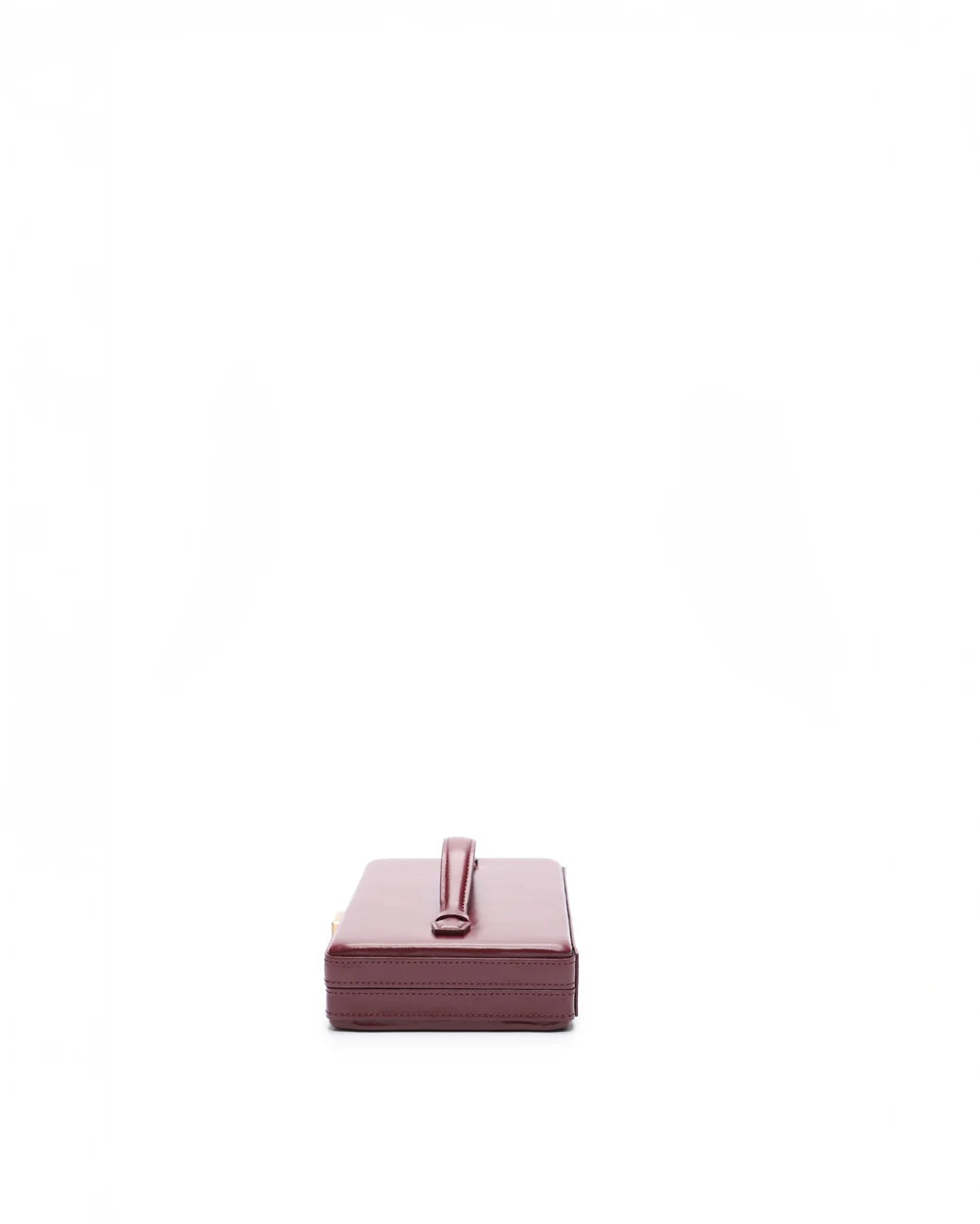 Victoria Beckahm Box Clutch Burgundy Smooth Leather side