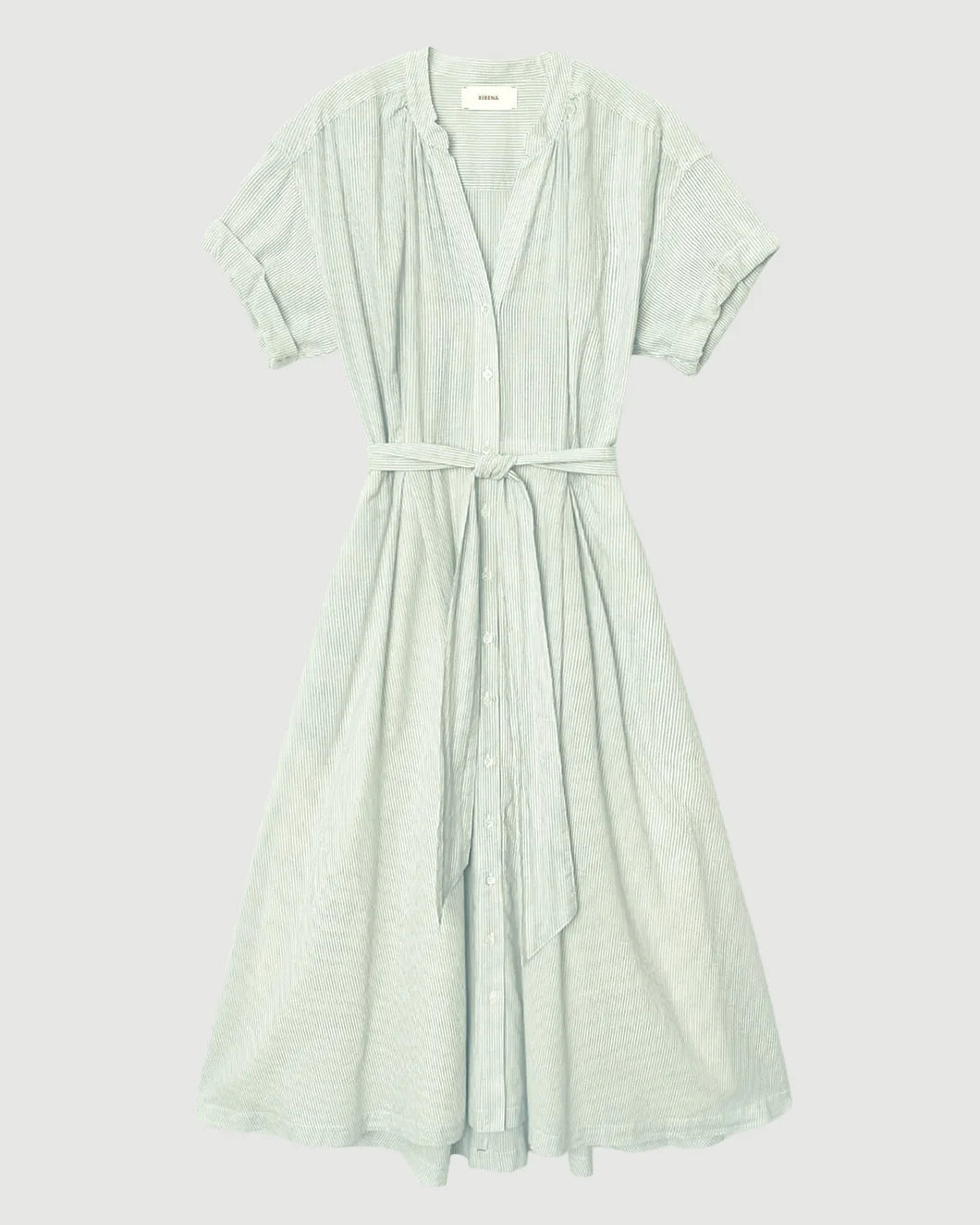 XIRENA cate dress fresh mint stripe front isolated