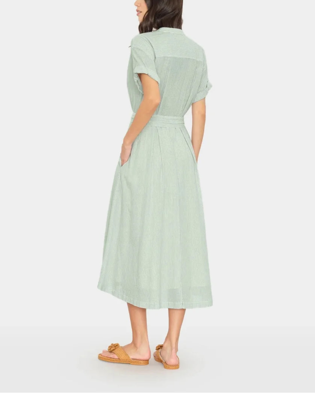 XIRENA cate dress fresh mint stripe on figure back back