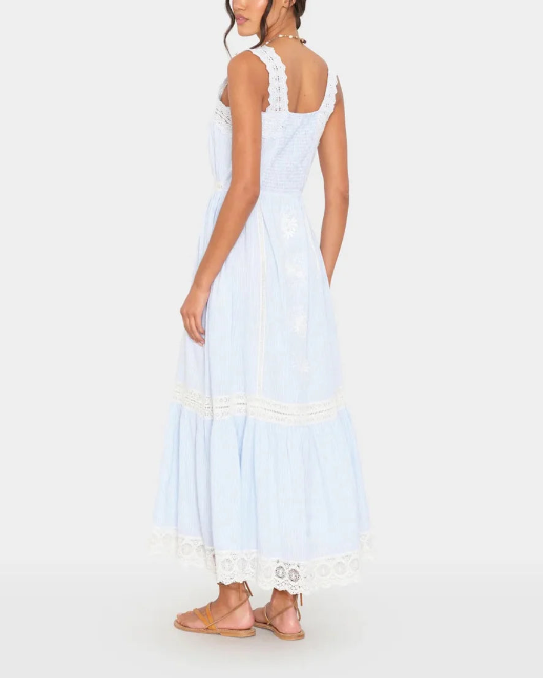 XIRENA anita dress blue on figure back