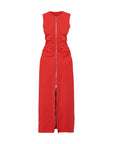 wynn hamlyn zipper sleeveless dress red front