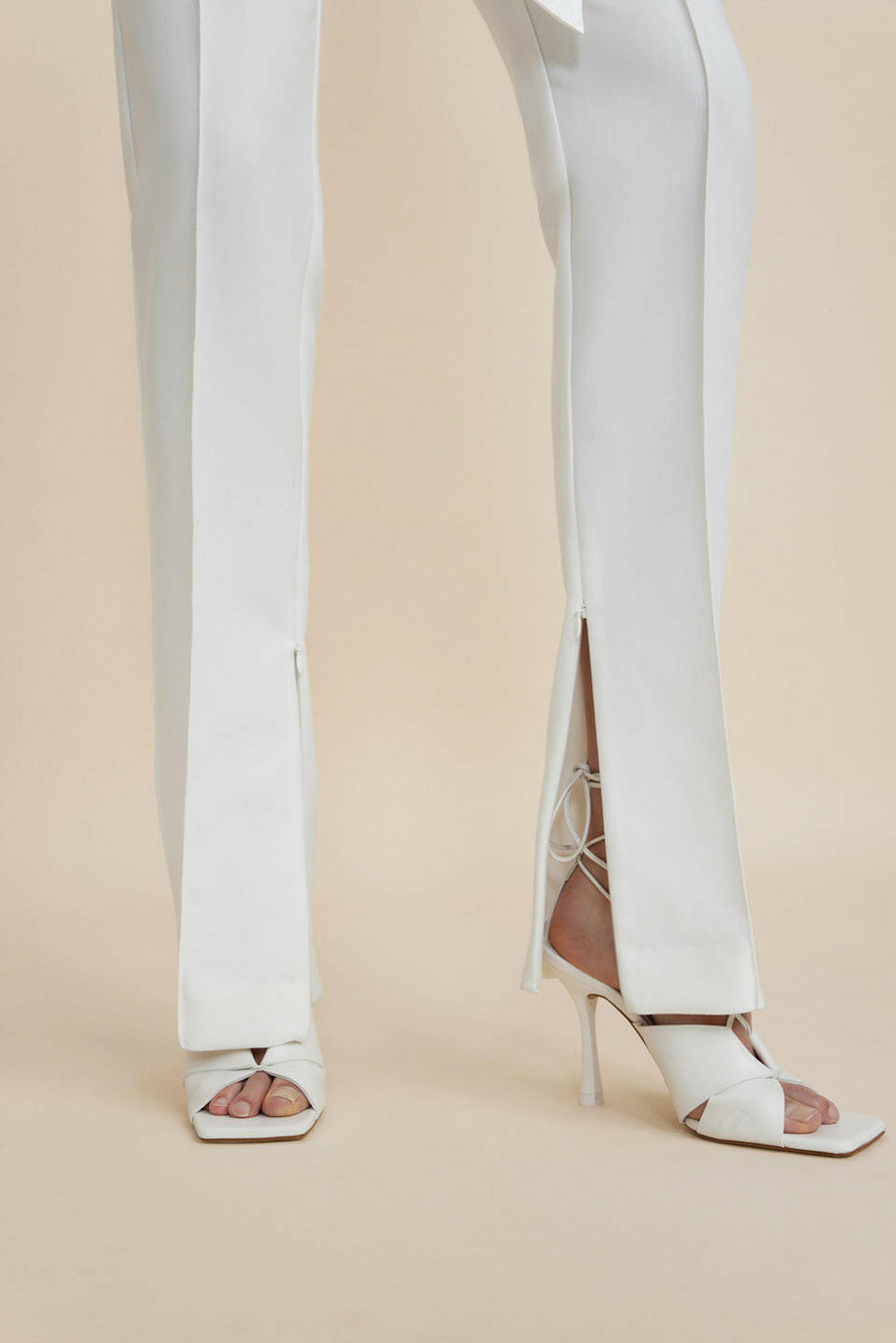 acler new land pant white figure detail