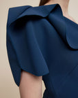 acler rogerib midi dress blue figure detail