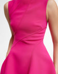 acler rowe mini dress azalea pink dress on figure detail