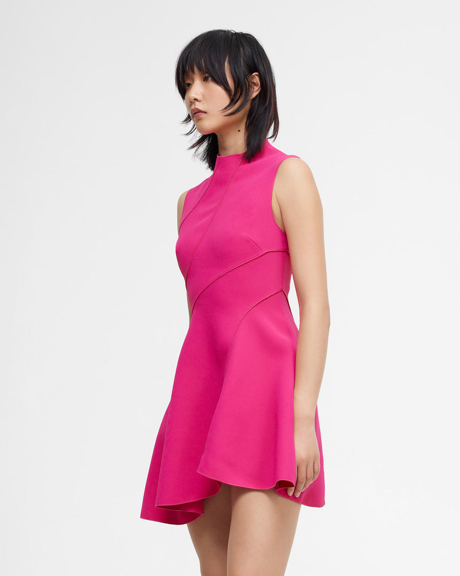 acler rowe mini dress azalea pink dress on figure side