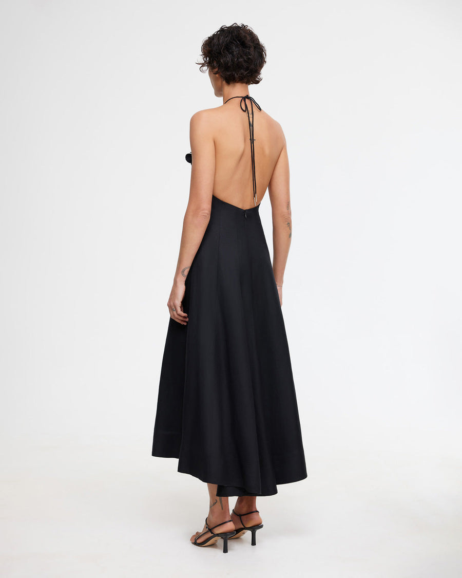 acler toren midi dress black dress on figure back