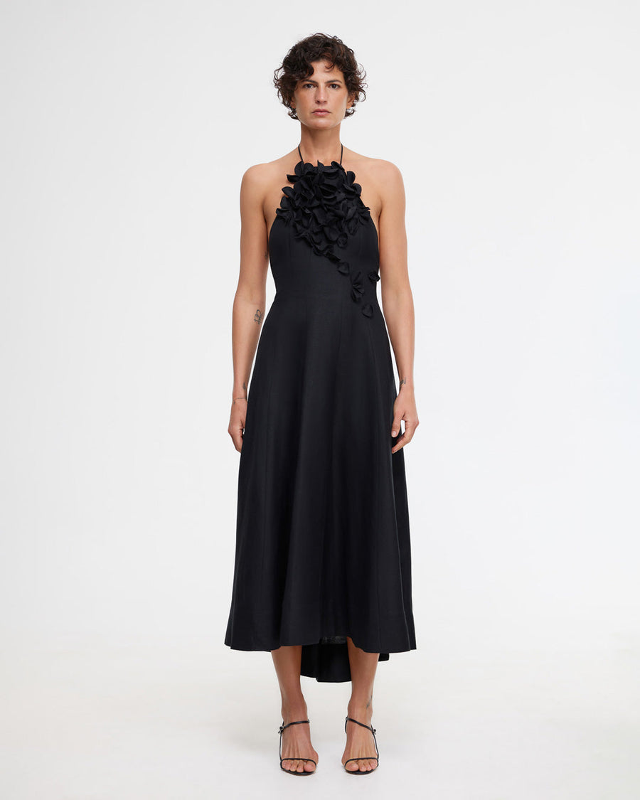acler toren midi dress black dress on figure front