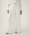 aje estrade pleated pant ivory white on figure front