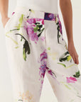aje Portray Relaxed Pant wild hydrangea on figure front detail