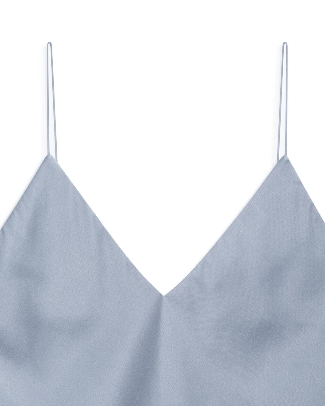 anine bing Ellen silk tank Top in Pastel Blue detail shot