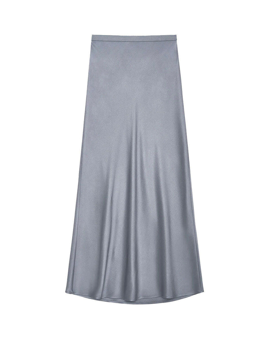 anine bing bar silk skirt grey
