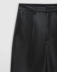 anine bing carmen pant black recycled leather