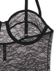 anine bing via bodysuit black lace detail