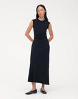 another tomorrow bias belted dress black dress on figure front