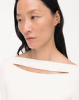 another tomorrow compact cutout knit top off white on figure front detail