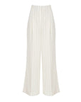 another tomorrow wide leg pleated trouser off white and black stripe