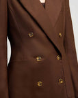argent chelsea blazer chocolate on figure button detail