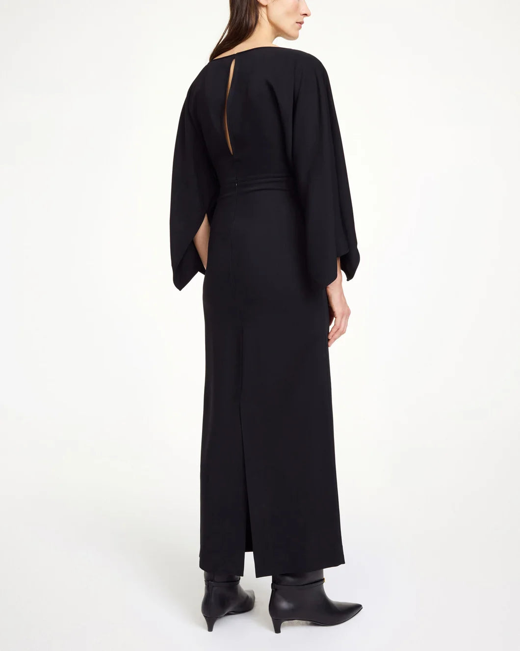 by malene birger hella maxi dress black on model back