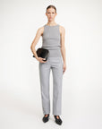 by malene birger igda straight leg trousers grey  figure front