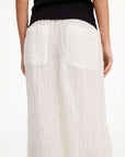 by malene birger Mikele Organic Linen Trousers white on figure back detail