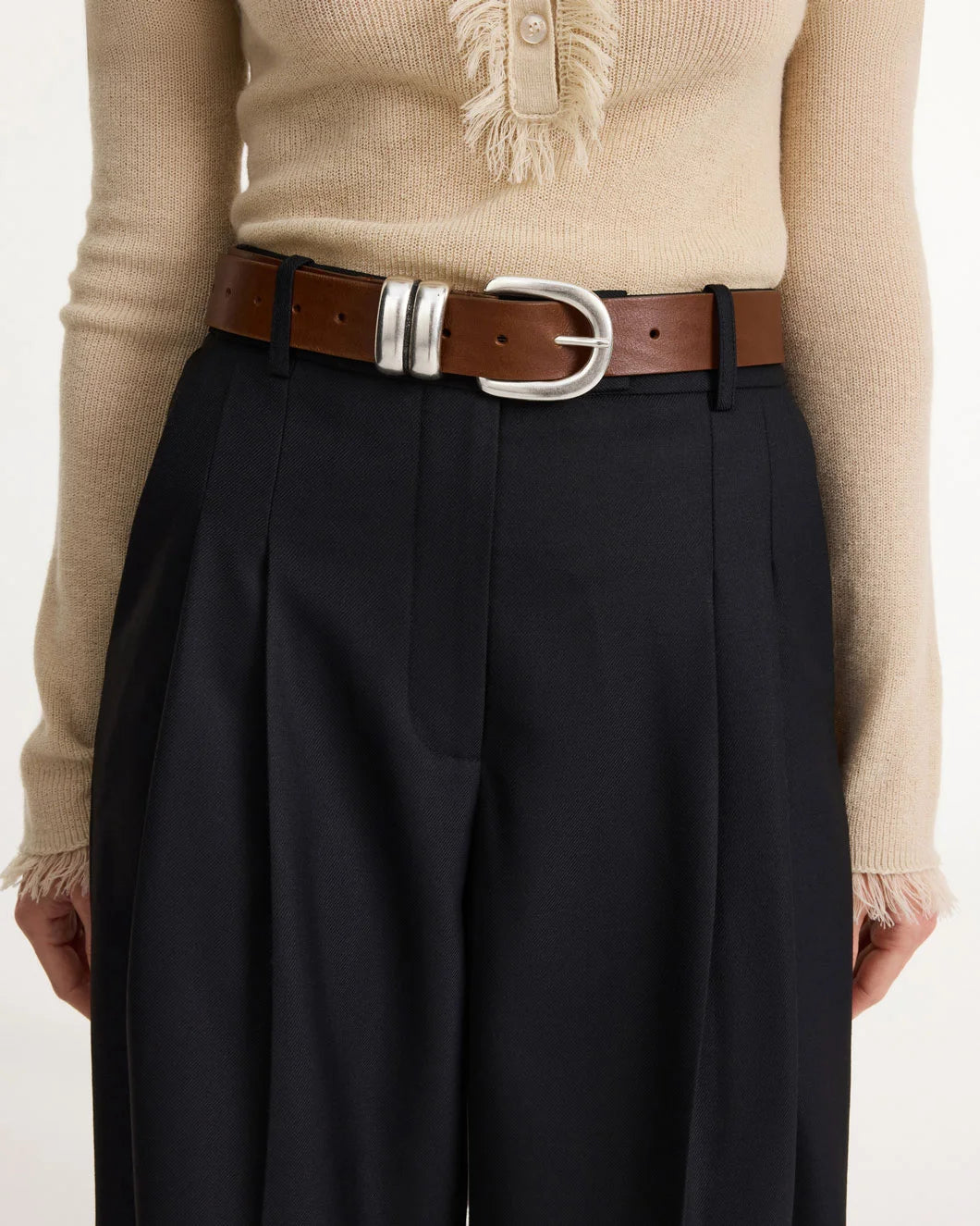 by malene birger Zoira Belt Dark Brown on figure front