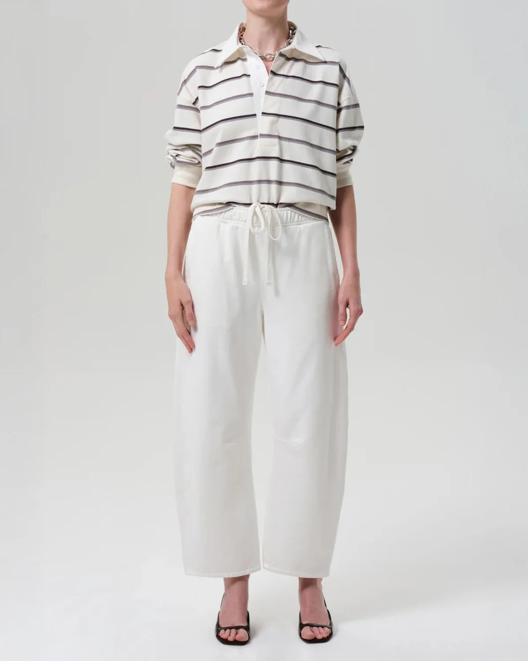 citizens of humanity Miro Sweatpant in Pashmina white on figure front full view