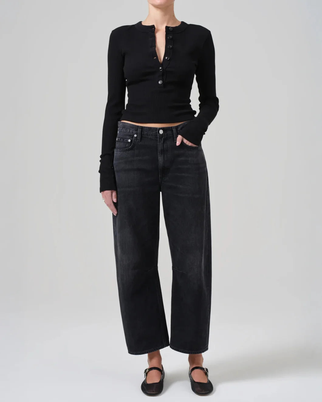 citizens of humanity Varra Henley Black front